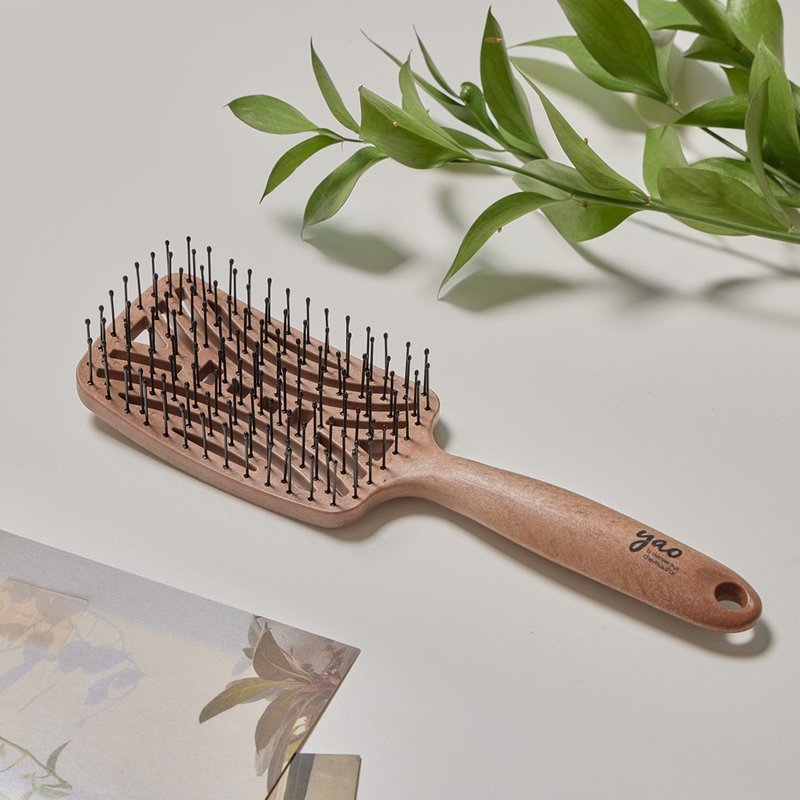 yao+ Powerful Square Hollow Massage Comb | Thick short and medium curly hair - อุปกรณ์แต่งหน้า/กระจก/หวี - ไม้ 