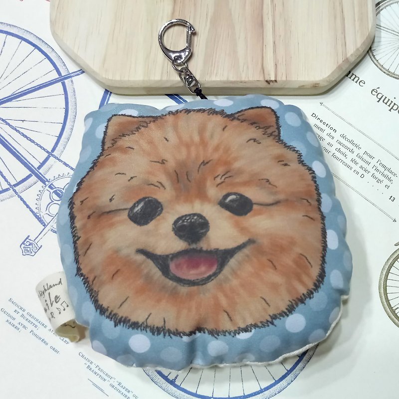 Hiromi~Fabric Strap~tweeted~key ring dog toy - Keychains - Polyester 