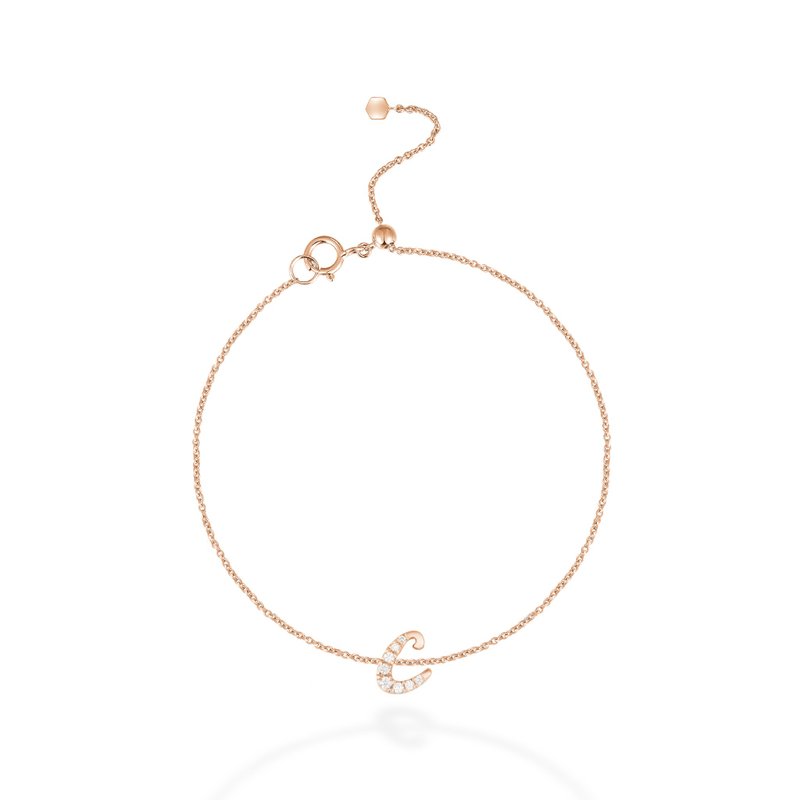 【mori】C字母鑽石手鍊 【14k玫瑰金】 - 手鍊/手環 - 鑽石 粉紅色