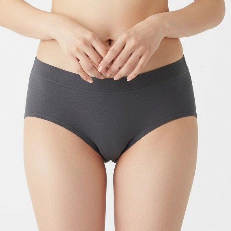 【Made in Japan】Organic Cotton x FILAGEN Absorbent Underwear (For Light to Moderate Flow Days) Moisturizing, Breathable, Sustainable - ชุดชั้นในผู้หญิง - ผ้าฝ้าย/ผ้าลินิน สีเทา