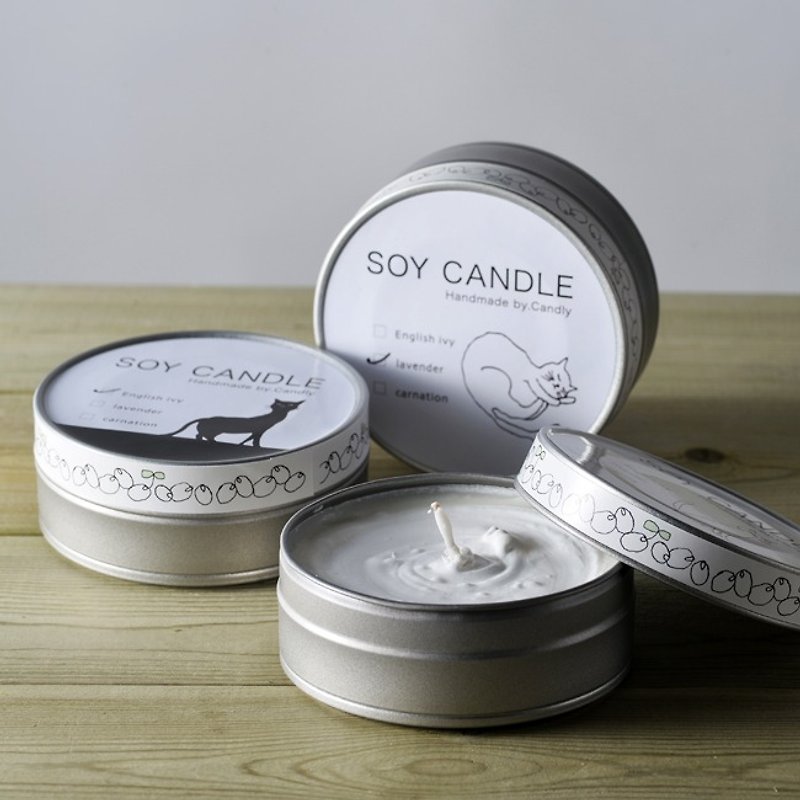 soy candle 缶 - キャンドル・燭台 - 蝋 ホワイト