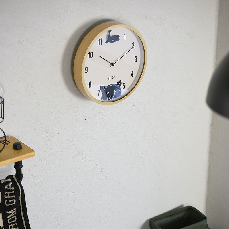 Little watchers - raging fishing mute swing clock wall clock - นาฬิกา - ไม้ ขาว