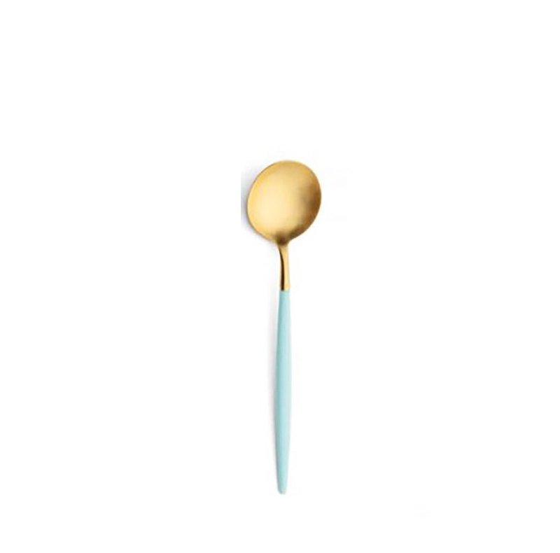葡萄牙 Cutipol  GOA 蒂芬妮金 18CM 點心匙 - 刀叉/湯匙/餐具組 - 不鏽鋼 藍色