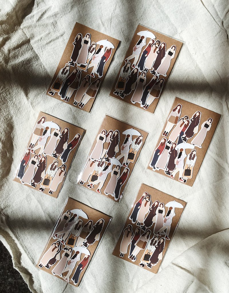 女孩穿搭 10入貼紙組 - 貼紙 - 其他材質 