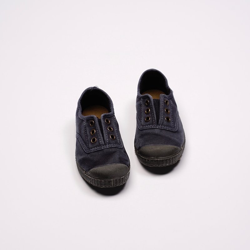 西班牙國民帆布鞋 CIENTA U70777 77 暗藍色 黑底 洗舊布料 童鞋 - 童裝鞋 - 棉．麻 藍色