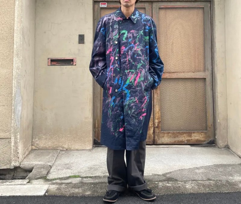 ペイントステンカラーコート - ジャケット - ポリエステル 