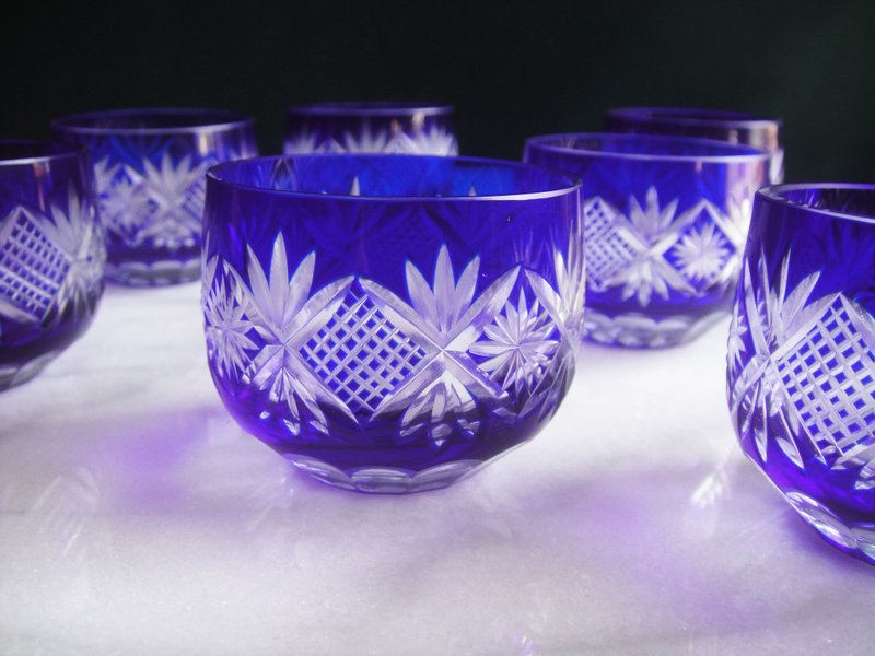 【老時光 OLD-TIME】早期日本江戶切子藝術玻璃杯(一組10杯) - 擺飾/家飾品 - 其他材質 多色