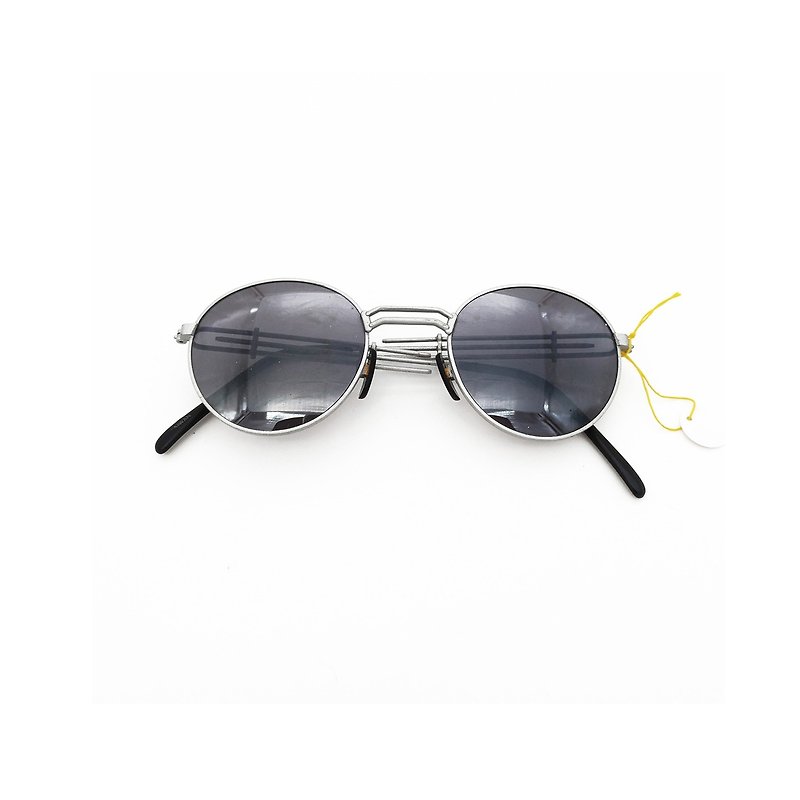 Fake window glasses / metal round frame sunglasses no.65 vintage - Glasses & Frames - Other Metals Silver