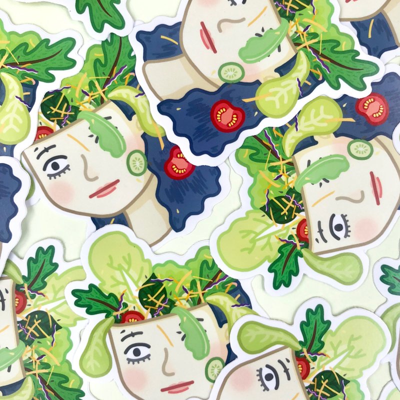 Miss Salad Sticker Flake - 貼紙 - 紙 多色