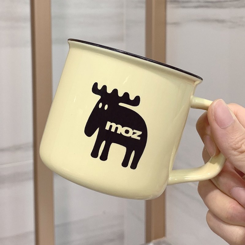 moz瑞典 北歐駝鹿馬克杯300ml -奶油黃 - 杯子 - 瓷 黃色