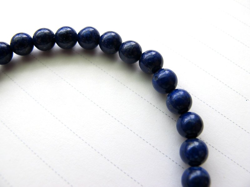 Lapis Lazuli 6.5mm [Blue] Safe, Healthy, Disease-free and Disaster-free September Birthstone - Bracelets - Crystal Blue