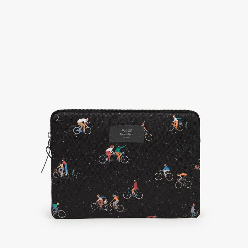 Spain Wouf Cyclist iPad 9.7-11 inch Tablet Lightweight Protective Bag - Laptop Bags - Other Man-Made Fibers Black