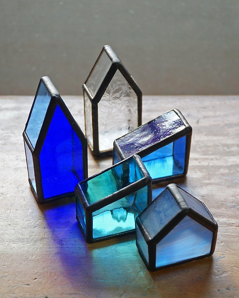 冰雪奇緣彩色玻璃小屋 /擺飾/鑲嵌玻璃 - 擺飾/家飾品 - 玻璃 藍色