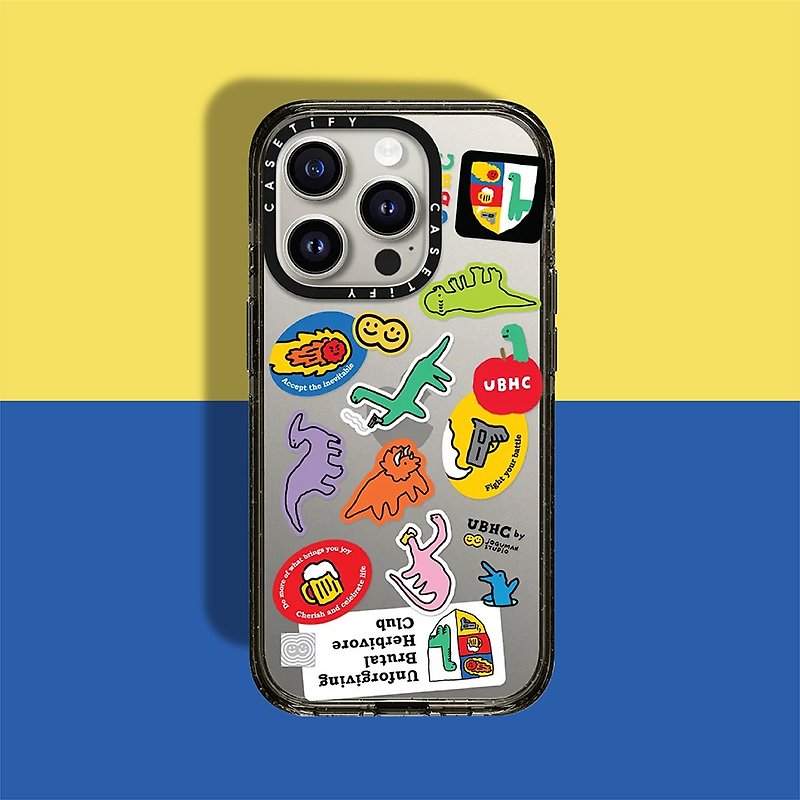 CASETiFY iPhone 15 Series Impact Resistant Case-Little Dinosaur Sticker - Phone Cases - Plastic Multicolor