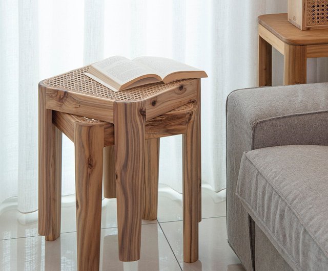 トモード/土と木の間-コーナーシリーズ_H45籐無垢材チェア