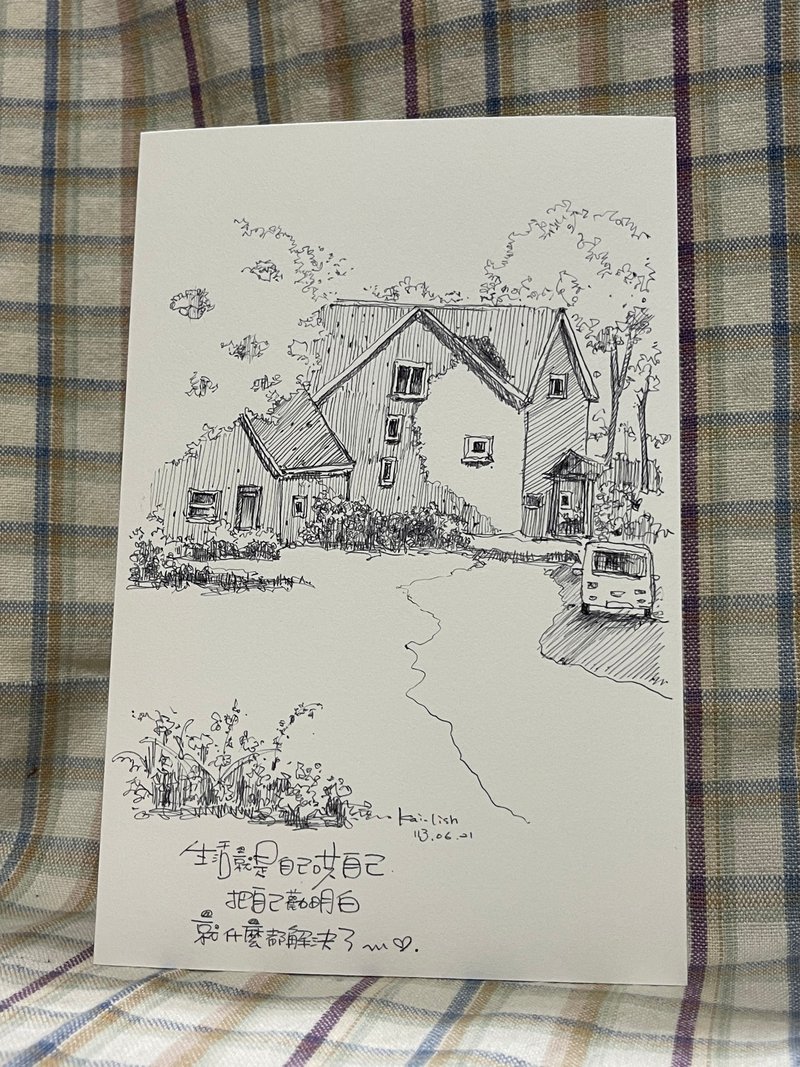 Sketch cards of world scenery are unique and customizable - การ์ด/โปสการ์ด - กระดาษ 