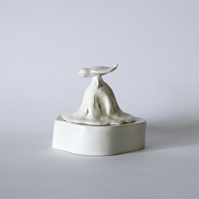 火山鳥 / 薰香座 / 純白 - 香氛/精油/擴香 - 陶 