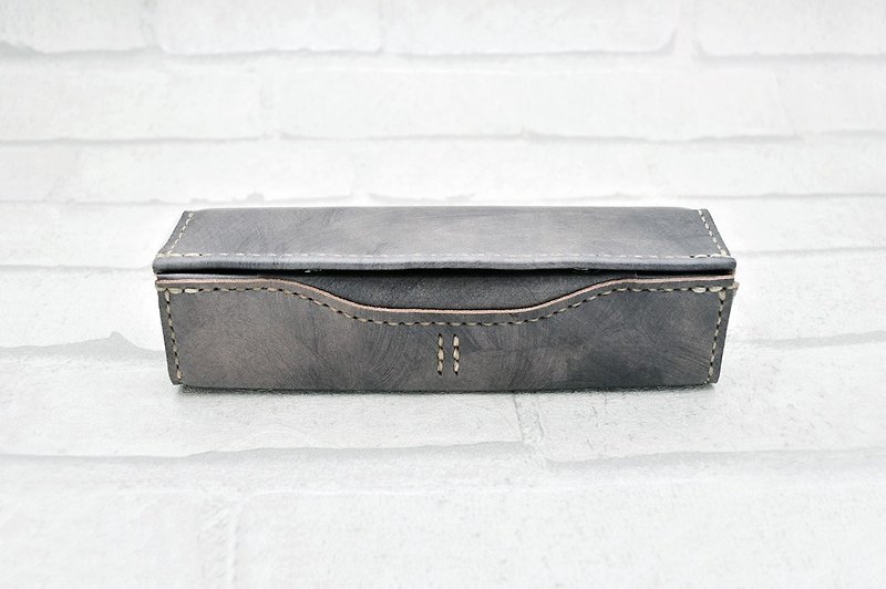 MICO hand-sewn leather square pencil case - Pencil Cases - Genuine Leather 