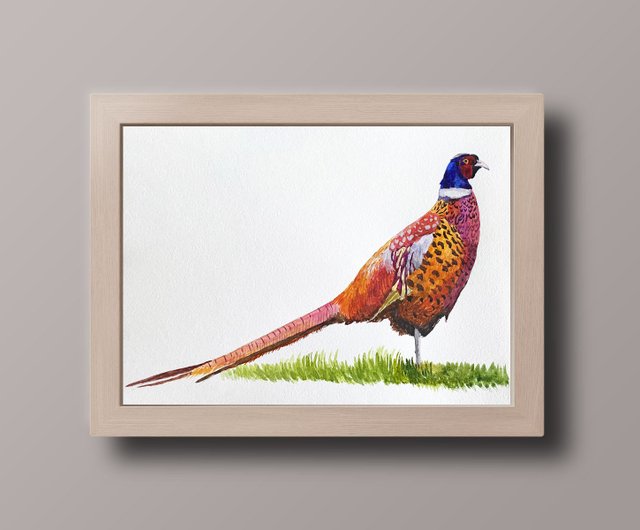 絵画鳥キジ木枠