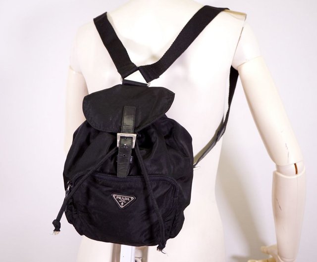 Japanese second-hand Vintage PRADA black nylon backpack - Shop RARE TO GO  Backpacks - Pinkoi