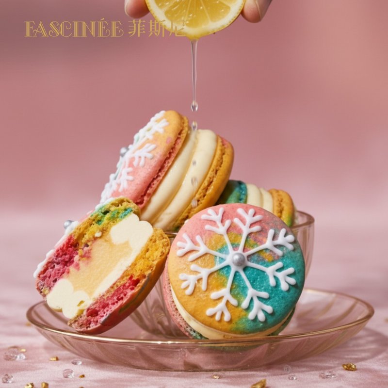 青檸 馬卡龍 - 蛋糕/甜點 - 新鮮食材 粉紅色