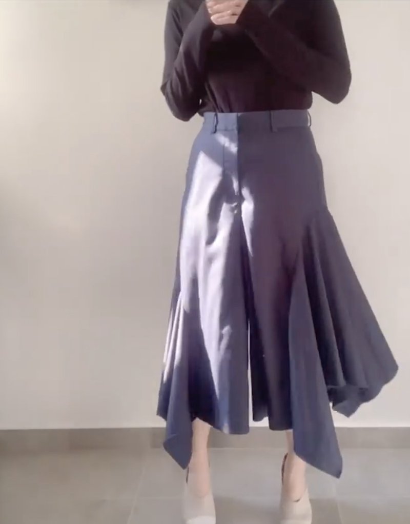 Mulan three-dimensional tailoring pants - Women's Pants - Polyester Blue