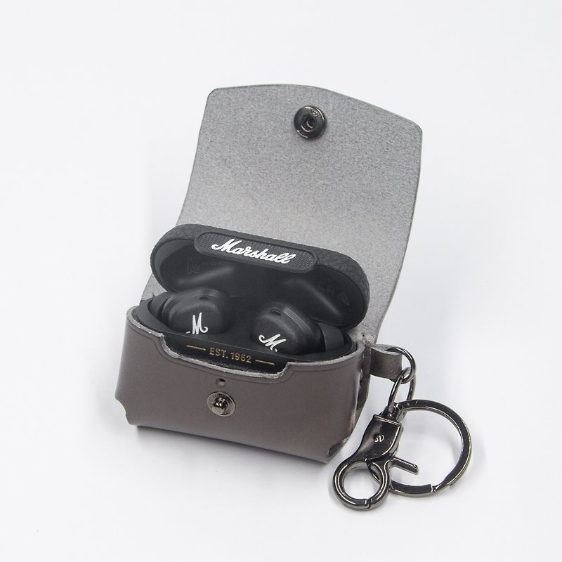 Engravable Marshall Motif ANC True Wireless Custom Headphone Leather Case - Headphones & Earbuds - Genuine Leather Multicolor