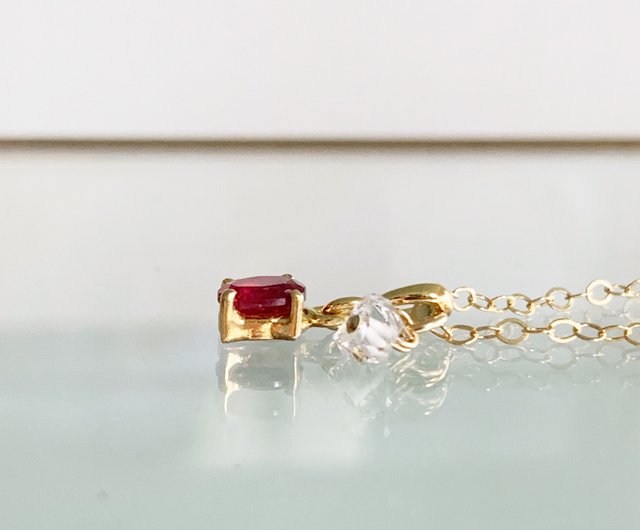 Ruby & shops Herkimer Diamond Necklace