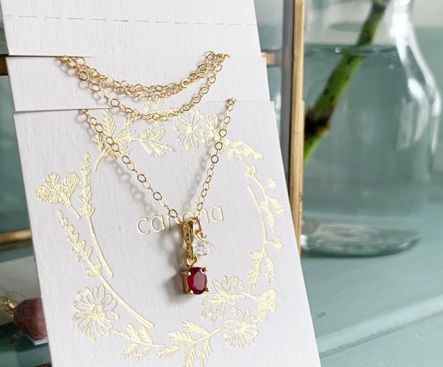 Ruby & shops Herkimer Diamond Necklace