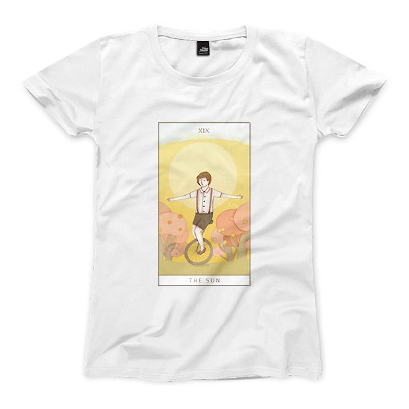 XIX | The Sun - White - Women's T-Shirt - เสื้อยืดผู้หญิง - ผ้าฝ้าย/ผ้าลินิน 