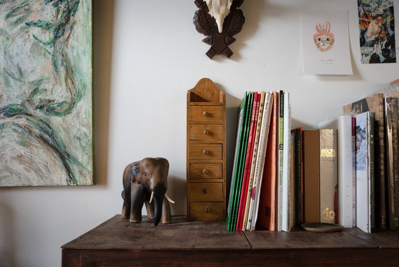 Pine wood desktop/wall-mounted storage cabinet - Storage - Wood 