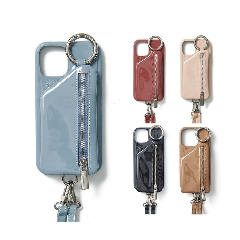 ajew patent case shoulder strap included - Phone Cases - Faux Leather Blue