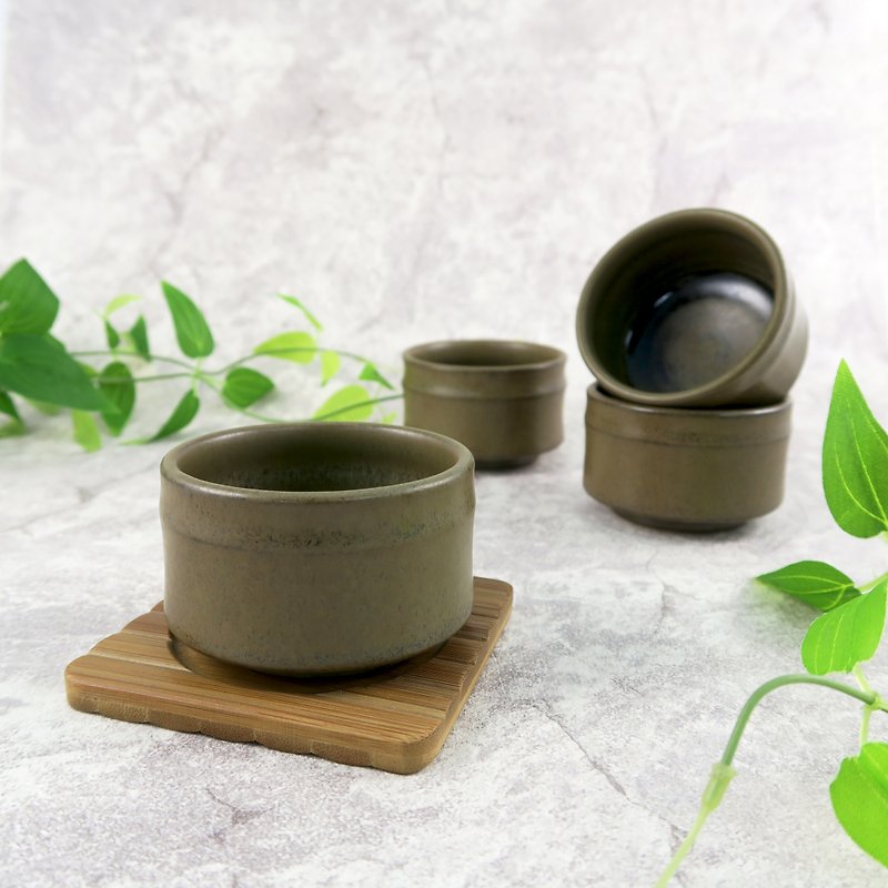 Tianxing Kiln/Bamboo Charcoal Pottery Tea Cup-Large/One Entry - Teapots & Teacups - Pottery Green