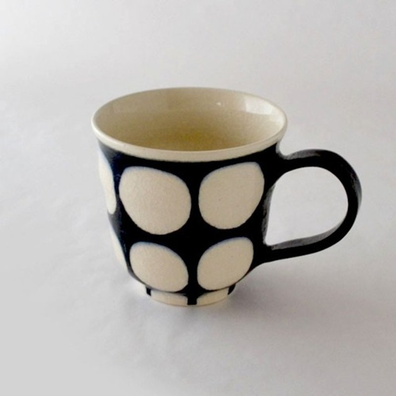 indigo dark round pattern mug - Mugs - Pottery 