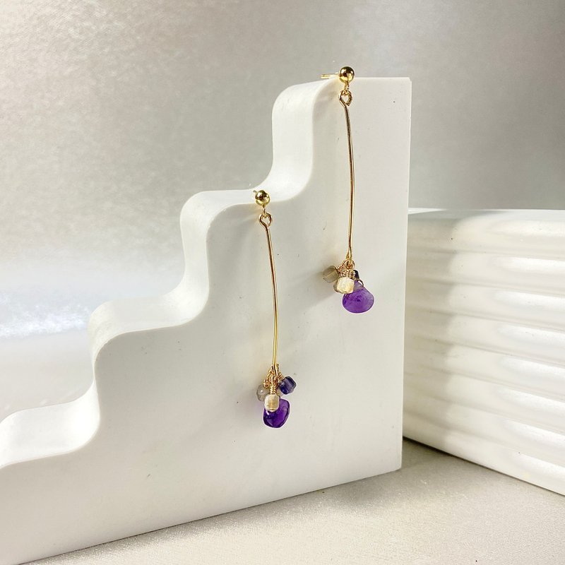 Small amethyst earrings - Earrings & Clip-ons - Crystal 