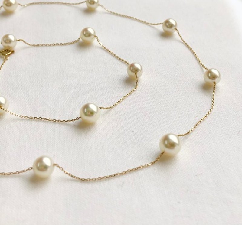High quality Akoya pearl station necklace ct - Necklaces - Pearl White