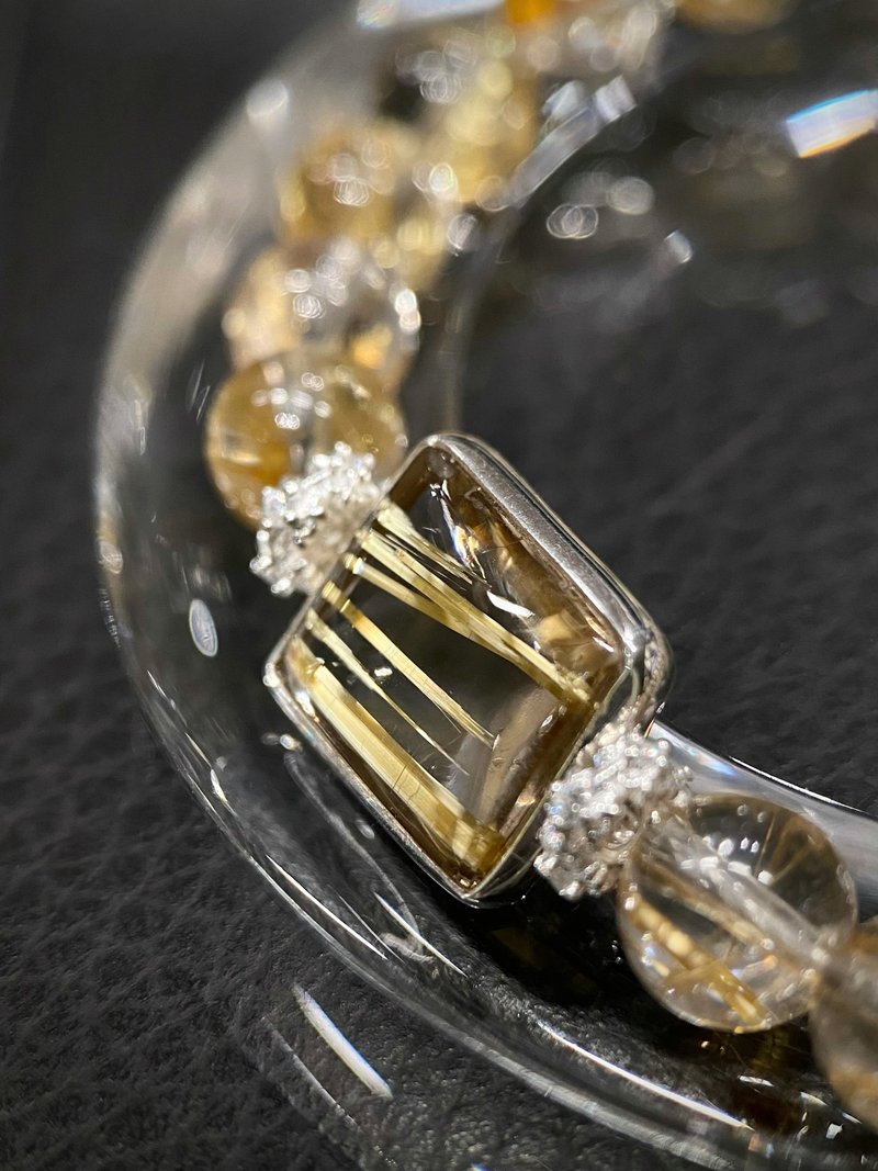 金鈦晶手鏈 S925銀 招正財、偏財、人緣、闢邪、健康、防小人 - 手鍊/手環 - 水晶 