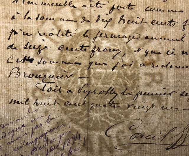 フランスアンティーク 手書き 手紙 1895年 3枚セット 透かし 19世紀 通販
