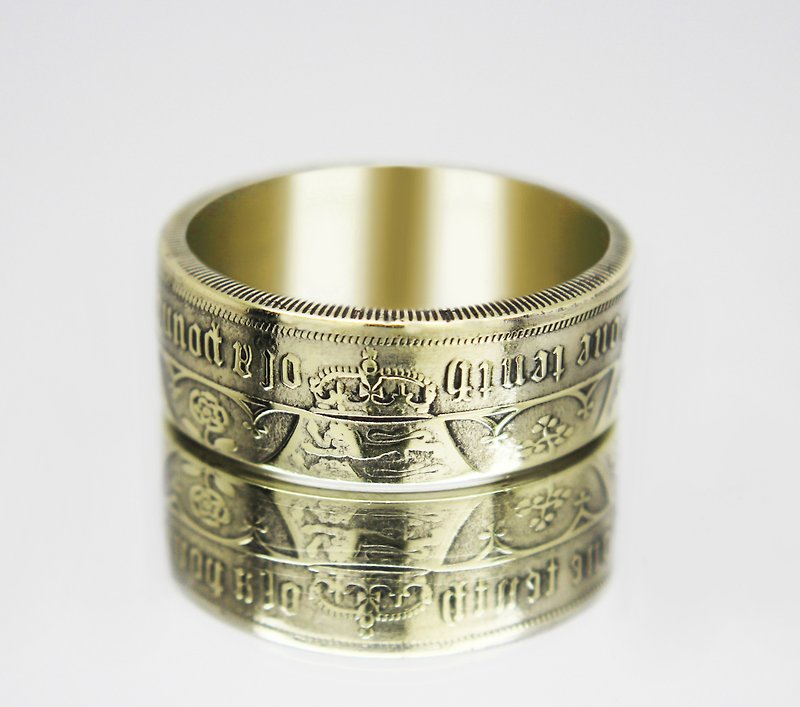 Great Britain Coin Ring 1 Florin 1887 (Replica) coin rings for men coin rings - 戒指 - 其他金屬 