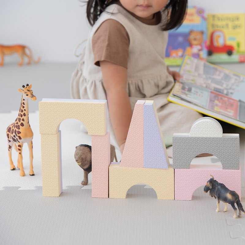 Zhiyu Toys | Macaron Puzzle Soft Building Blocks - ของเล่นเด็ก - เรซิน หลากหลายสี