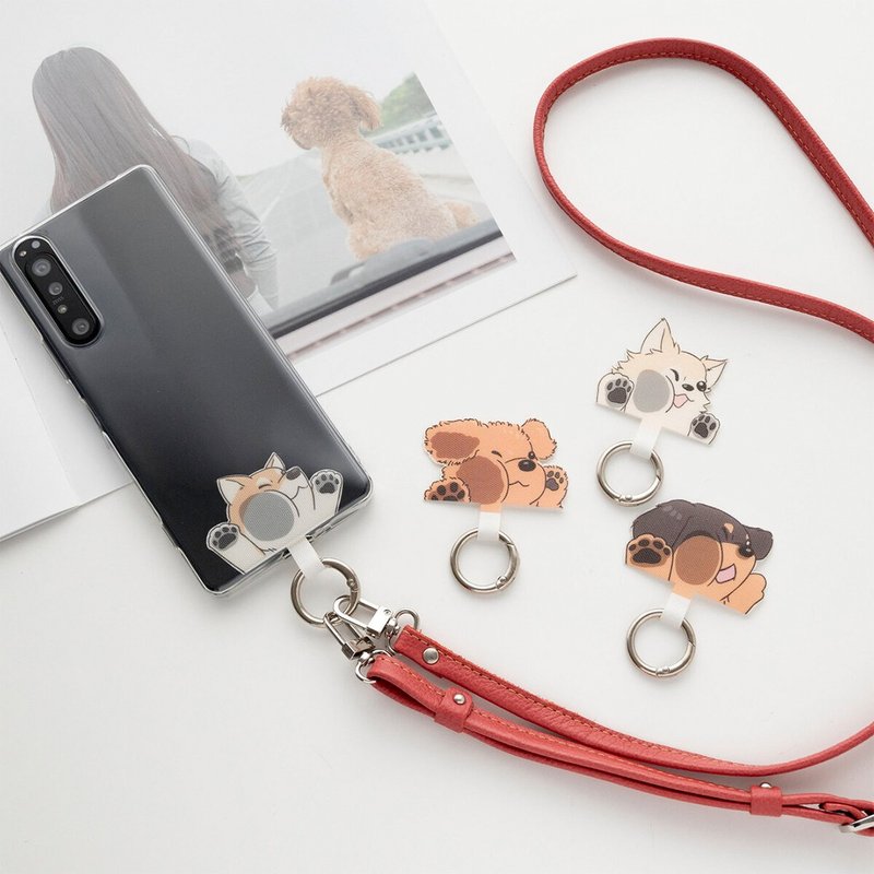 スマホショルダー ストラップ止めパーツ 【 アニマル 】 犬 猫 ストラップホルダー FZ03K - 手機配件 - 塑膠 多色