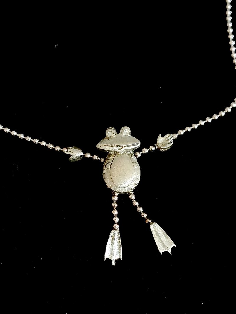 vintage jewelry JJ 古董奇趣青蛙先生 項鍊 - 項鍊 - 其他金屬 