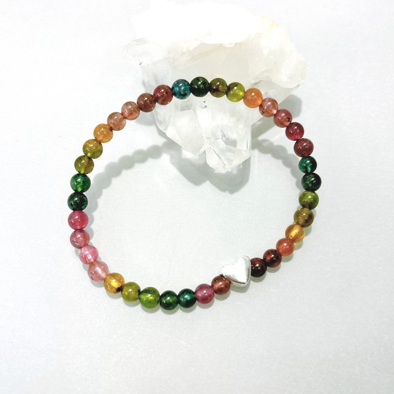 Ops Tourmaline Gemstone Lucky Unique Special Gift Colorful Sterling Silver - สร้อยข้อมือ - เครื่องเพชรพลอย หลากหลายสี