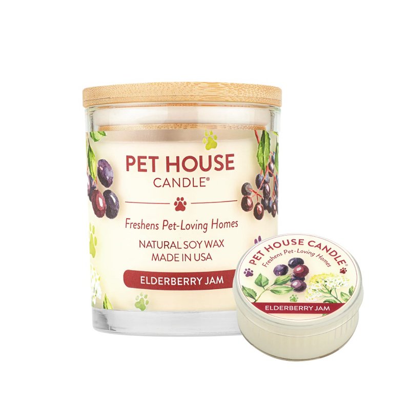【美國PET HOUSE】室內除臭寵物香氛蠟燭-接骨木莓 - 香氛蠟燭/燭台 - 玻璃 