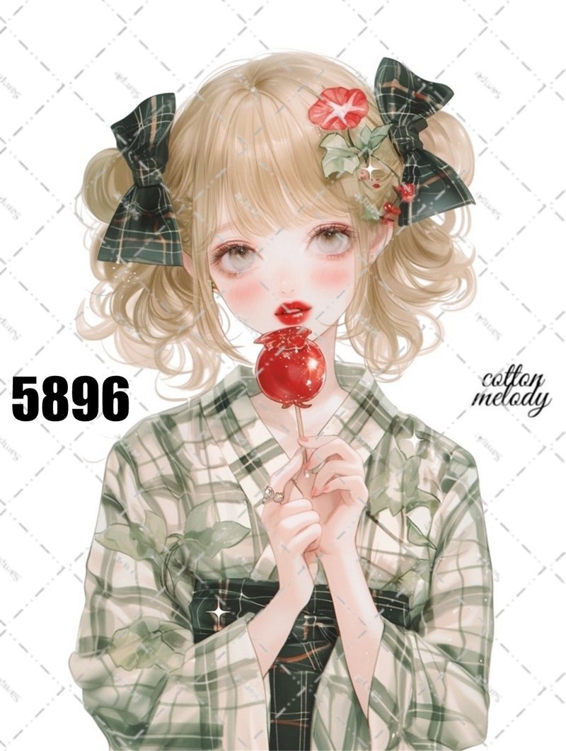 original sticker no.5896 人物ステッカー オリジナルステッカー 人物ステッカー 女の子ステッカー オリジナル人物ステッカー - 貼紙 - 紙 