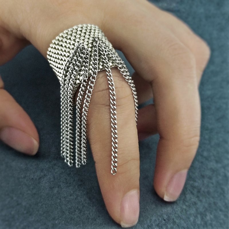 PDF tutorial bead Wide Chain ring | Jewelry DIY | Weave bead pattern with chain - 其他數位設計 - 其他材質 