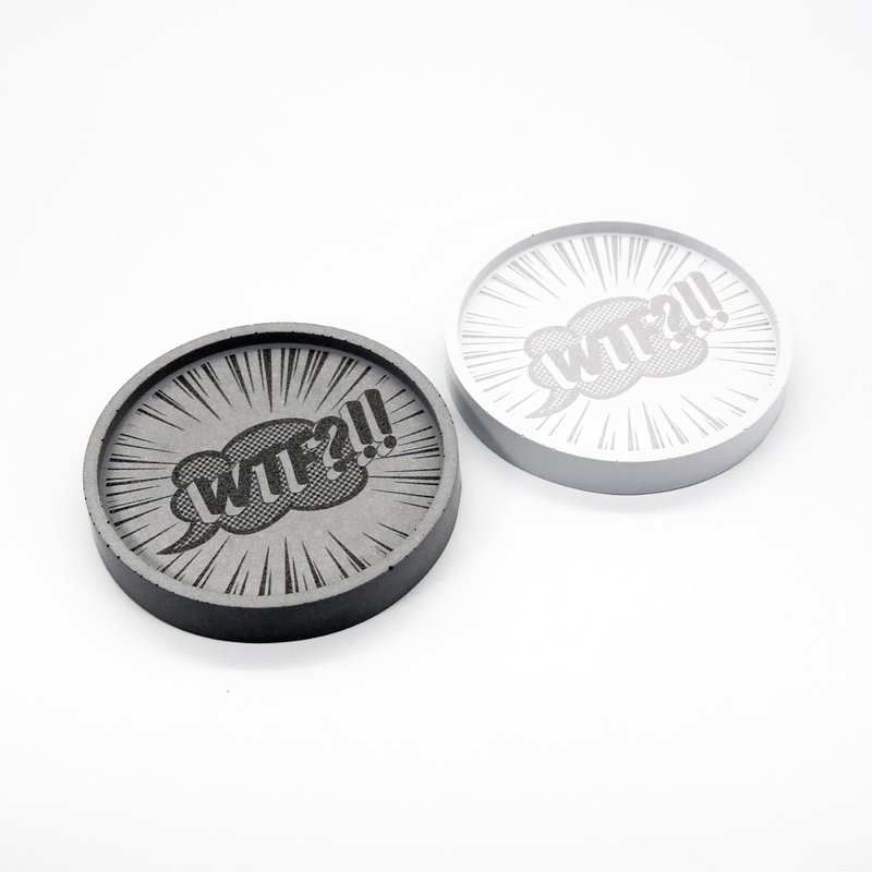 WTF Round Coaster I 搞什麼鬼杯墊 I 水泥置物皿 I 客製化 － - 擺飾/家飾品 - 水泥 灰色