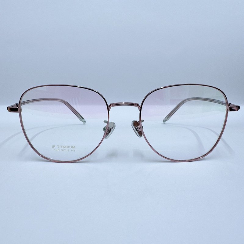 站內最高等級UV420濾藍光0度眼鏡│鈦合金粉紫色超輕盈鏡框 - 眼鏡/鏡框 - 其他金屬 粉紅色