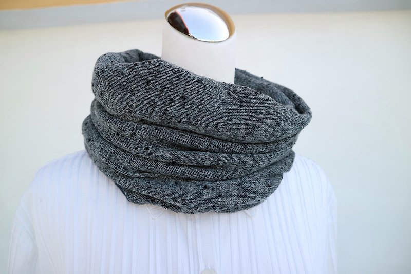 Warm scarf short scarf neck cover double-sided two-color men and women are applicable*SK* - Knit Scarves & Wraps - Wool Gray
