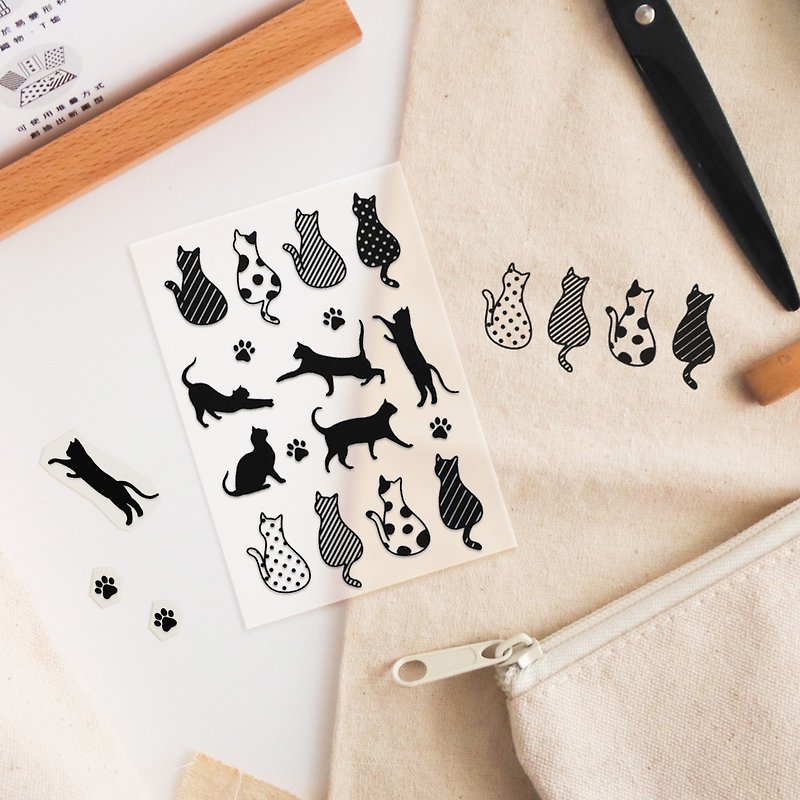 | Handmade DIY | Transfer stickers for irodo non-ironing cloth—cat x black - Knitting, Embroidery, Felted Wool & Sewing - Plastic Black